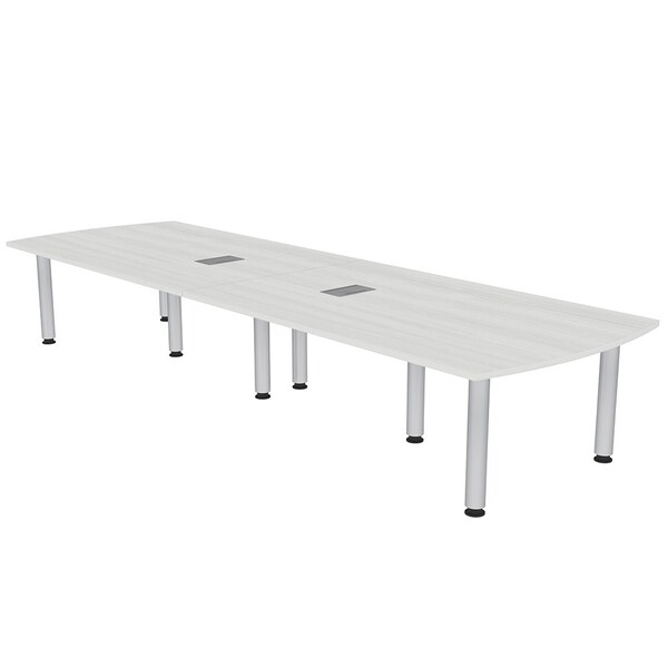 45 in W, 120 in L, 29 in H, Engineered Wood Top, White